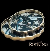Royking Kuşlu 2 li Oval Tepsi 44x36-38x31 cm FX 054 - 1