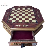 HELENA SÜPER DELUX MOZAİK GERÇEK AHŞAP MASA ÜSTÜ STRANÇ TAKIMI - 2