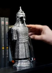 Cevşen-ül Kebir 30 Cm Ayetli Osmanlı Zırhlı Cevşen Dualı Biblo Zırh Gümüş Renk Ayet Obje - 7
