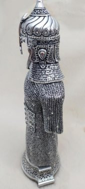 Cevşen-ül Kebir 30 Cm Ayetli Osmanlı Zırhlı Cevşen Dualı Biblo Zırh Gümüş Renk Ayet Obje - 8