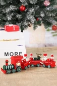 Ahşap Noel Treni - DEkoratif ve Hediyelik  20 cm - 4