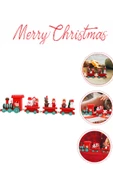 Ahşap Noel Treni - DEkoratif ve Hediyelik  20 cm - 6
