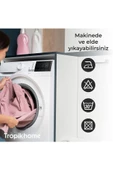 Polyester Kumaş Geometrik Desen Gri Banyo Perdesi Siyah Askı Aparatı Hediyeli C-halkalı Duş Perdesi - 3