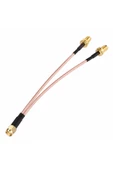 Alkatronik Y Tip RG316 15cm 1x Sma Erkek 2X Sma Dişi Kablo RF Uzatma Kablosu Altın Kaplama Soket 0-6GHz Wi-Fi thumbnail 8