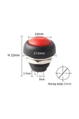 Alkatronik 12mm PBS-33B 2 Pin Push Buton Kırmızı ON OFF 1A 250V Mini Yuvarlak Su Geçirmez Anahtar Momentary Sw thumbnail 4