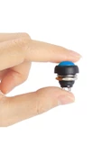 Alkatronik 12mm PBS-33B 2 Pin Push Buton Mavi ON OFF 1A 250V Mini Yuvarlak Su Geçirmez Anahtar Momentary Switc thumbnail 2