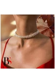 Akrilik İnci Kadın Choker Kolye - 1