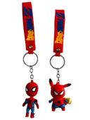 Örümcek Adam Silikon Anahtarlık Spiderman Çanta Süsü 2 Adet - 1
