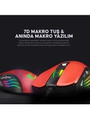 Rampage SMX-R33 Kırmızı RGB Makrolu Ergonomik Optik Kablolu Oyuncu Mouse thumbnail 6