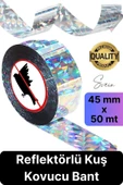Premium Kuş Kondurmaz Rahatsız Eden Şerit Bant 45 mm x 50 mt Yansıtıcı Kuşsavar Çatı Hologram Bandı - 1