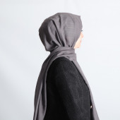 PEMİRA PAMUKLU FLAMLI GRİ ŞAL - 1