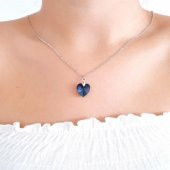 Renk Değiştiren His Taşı Bayan Zincirli Hediyelik Kalp Kolye - 1