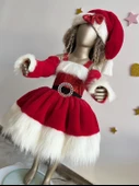 Küçük Kızlar İçin Noel Baba Kostümü, Kırmızı Noel Elbisesi, yeni yıl elbisesi - 4