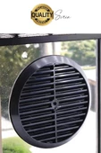 Aç Kapa Yalıtımlı Havalandırma Ayarlı 18cm Siyah Kapak Cam Menfezi Doğalgaz Boşluk Aparatı Başlık - 3