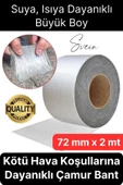 72 mm x 2 mt Su Geçirmez Sızdırmaz Çatı Boru Dayanıklı Çamur Sakız Bant Alüminyum Tamir Bandı - 1