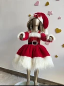 Küçük Kızlar İçin Noel Baba Kostümü, Kırmızı Noel Elbisesi, yeni yıl elbisesi - 5