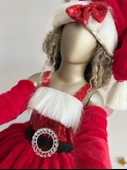 Küçük Kızlar İçin Noel Baba Kostümü, Kırmızı Noel Elbisesi, yeni yıl elbisesi - 8