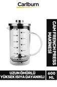 Özel Üretim Isıyı Uzun Süre Koruyan Süzgeçli Bitki Çayı Demliği Filtre Kahve French Press 600 ml - 1