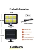 Su Geçirmez Uzun Ömürlü 12W Aydnlatma 5 Metre Mesafeli 3 Modlu Hareket Sensörlü Solar Lamba - 2