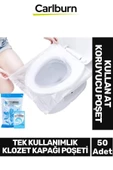 Seyahat Restaurant Avm Halka Açık Tuvalet Wc Hijyenik Tek Kullanımlık Klozet Kapağı Poşeti 50 Adet - 1