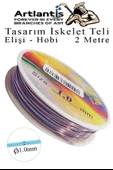 Renkli Tel Tasarım İskelet Teli 1.0mm 2 Metre 1 Adet Elişi Hobi El Sanatı Kararmaz Tel Makara Okul Deney Okul Sınıf - 4