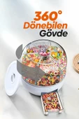 360° Dönebilen Kuru Gıda Ve Bakliyat Organizeri 6 Bölmeli Hava Geçirmez Saklama Kabı 6 Lt - 2