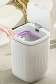 Baysa Akıllı Teknolojik Çöp Kutusu Otomatik Aç Kapat Sensörlü Mutfak Banyo Ev 20L Beyaz-Siyah - 1