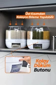 360° Dönebilen Kuru Gıda Ve Bakliyat Organizeri 6 Bölmeli Hava Geçirmez Saklama Kabı 6 Lt - 4