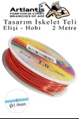 Renkli Tel Tasarım İskelet Teli 1.0mm 2 Metre 1 Adet Elişi Hobi El Sanatı Kararmaz Tel Makara Okul Deney Okul Sınıf - 3