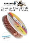 Renkli Tel Tasarım İskelet Teli 1.0mm 2 Metre 1 Adet Elişi Hobi El Sanatı Kararmaz Tel Makara Okul Deney Okul Sınıf - 1