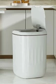 Baysa Akıllı Teknolojik Çöp Kutusu Otomatik Aç Kapat Sensörlü Mutfak Banyo Ev 20L Beyaz-Siyah - 3