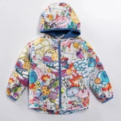 Çok Renkli Su Geçirmez Kapşonlu Fermuarlı Pamuk Astarlı Erkek Kız Bebek Yağmurluk Mont Tulum Çocuk - 2