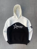 Nakış İşlemelı Kapşonlu SweatShirt - Beyaz - 1