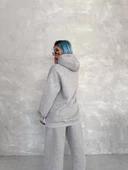 Kapşonlu Eşofman Takım - Gri - 2