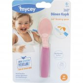 Mycey 360 - Derece Dönen Mama Bebek Kaşığı Pembe - 1