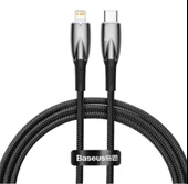 Baseus Glimmer Series Siyah CADH000001 1mt 20w Type-C to Lightning Şarj Kablosu Örgülü - 1