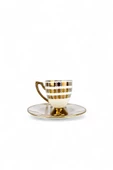 Digithome Vicenza 6 Kişilik 12 Parça Porselen Kahve Fincan Takımı Gold Yaldızlı Krem - VOGUE-114 C320.042 - 3
