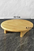 Digithome Bambu Tezgah Üstü Ayaklı Yuvarlak Kesim Panosu Servis ve Sunum Tahtası 32 Cm Kahverengi - THN76059 C1-1-18 - 2