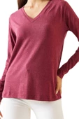 Brk Kadın Uzun Kol Yün Viskon V Yaka Bluz 1790 thumbnail 4