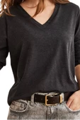 Brk Kadın Uzun Kol Yün Viskon V Yaka Bluz 1790 thumbnail 6