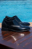 7 Cm Boy Uzatan Gizli Topuklu El Yapımı Hakiki Deri Brogue Klasik Ayakkabı, Damatlık Kundura - 1