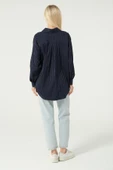 Basic Oversize Çizgili Gömlek - 4