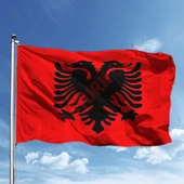 Arnavutluk Ülke Bayrağı 100*150 cm - 1