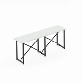 Eportatif Mutfak Bahçe Bank Sandalye Düz Bank Sandalye Bench Beyaz 1542 - 5