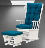 Sandalye Zus301 Model 90477 Mama Puflu Sallanan Ahşap Lake Beyaz Ayak El Yapım - 2