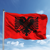 Arnavutluk Ülke Bayrağı 50*75 cm - 1