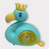 Kurmalı Işıklı Sevimli Flamingo - Yeşil - 2