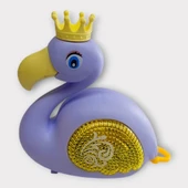 Kurmalı Işıklı Sevimli Flamingo - Mor - 2