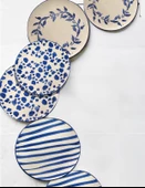 Handmade Trendy All in Blue 6 lı Pasta Seti 19 cm - 1