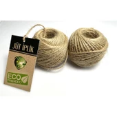 Jütburada Bej Jüt İplik 2 Adet 200 Metre Hasır İp Kırnap İp Doğal İp Çuval İp - 1